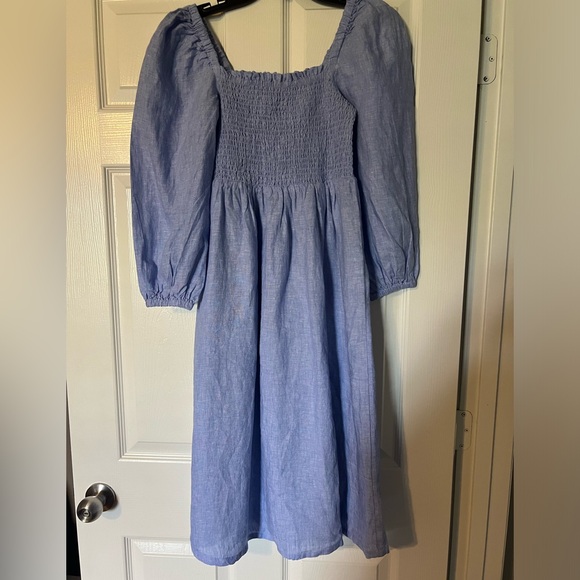 NWT J Crew Linen Daydream Dress in French Blue size S Petite - Picture 4 of 12